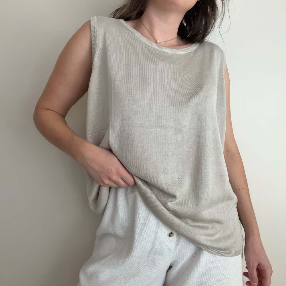 Vintage Silk Grey/Oat Blouse